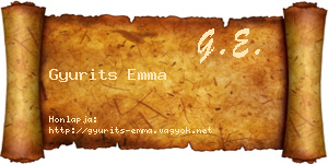 Gyurits Emma névjegykártya
